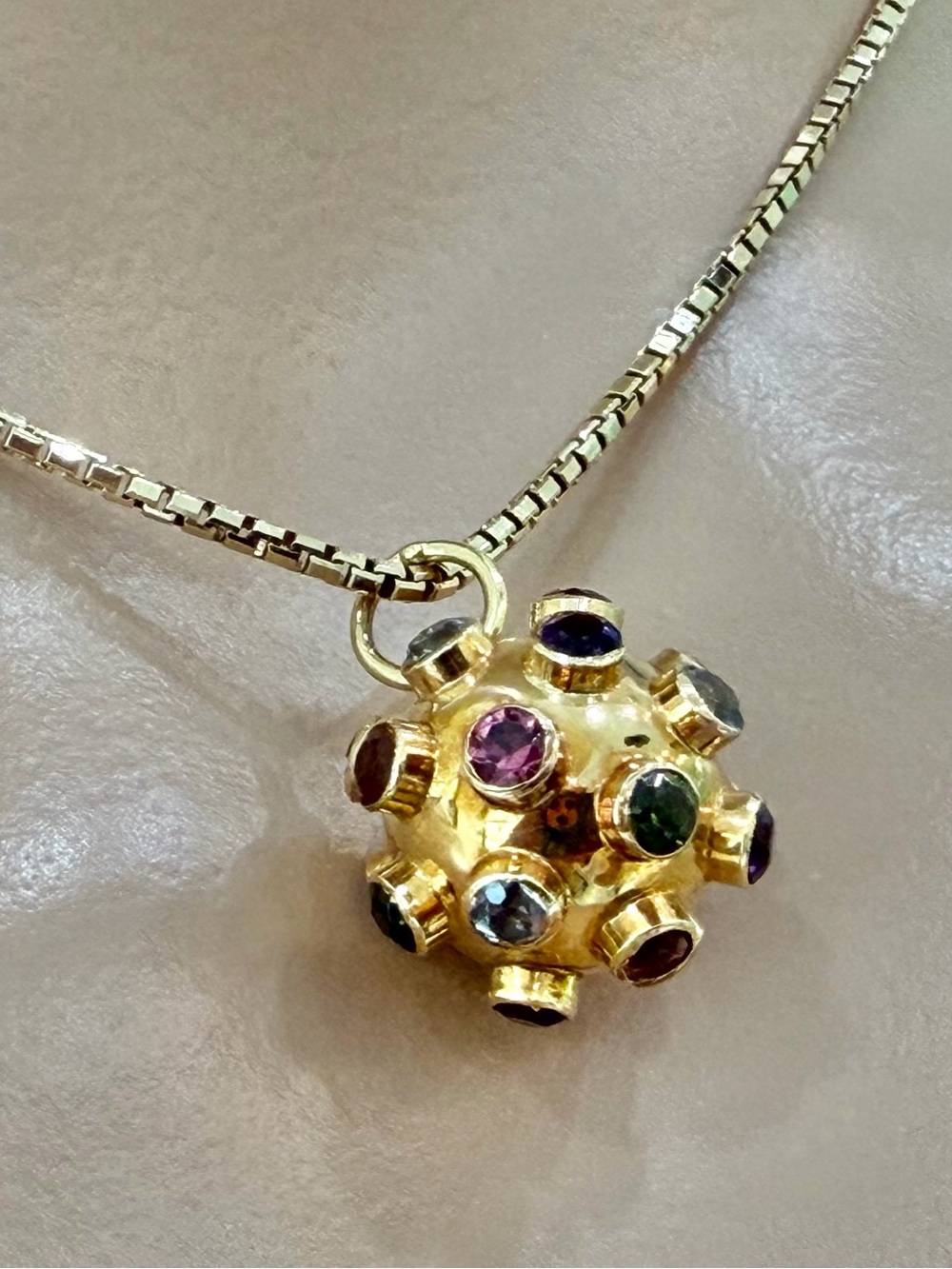 Unique 18K Yellow Gold Multi-Gemstone “Sputnik” Charm